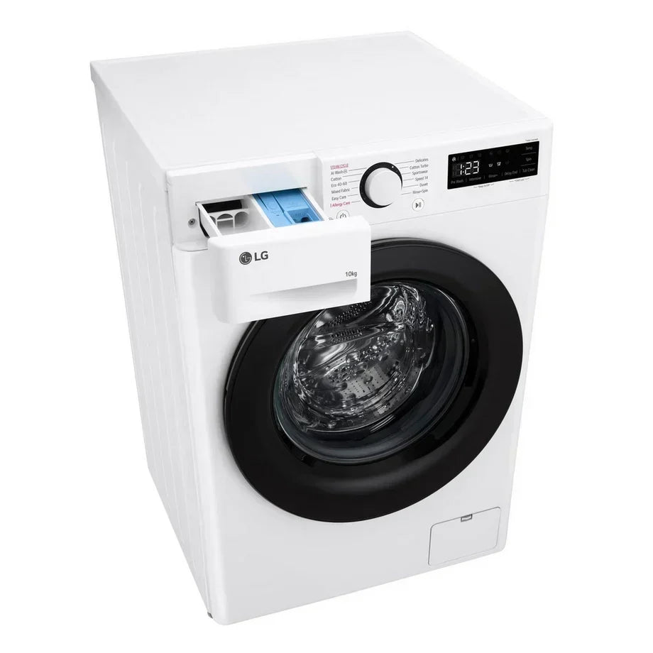 LG F4Y510WBLN1 Washing Machine Front Load 10 kg 1400 Spin White - Clearance