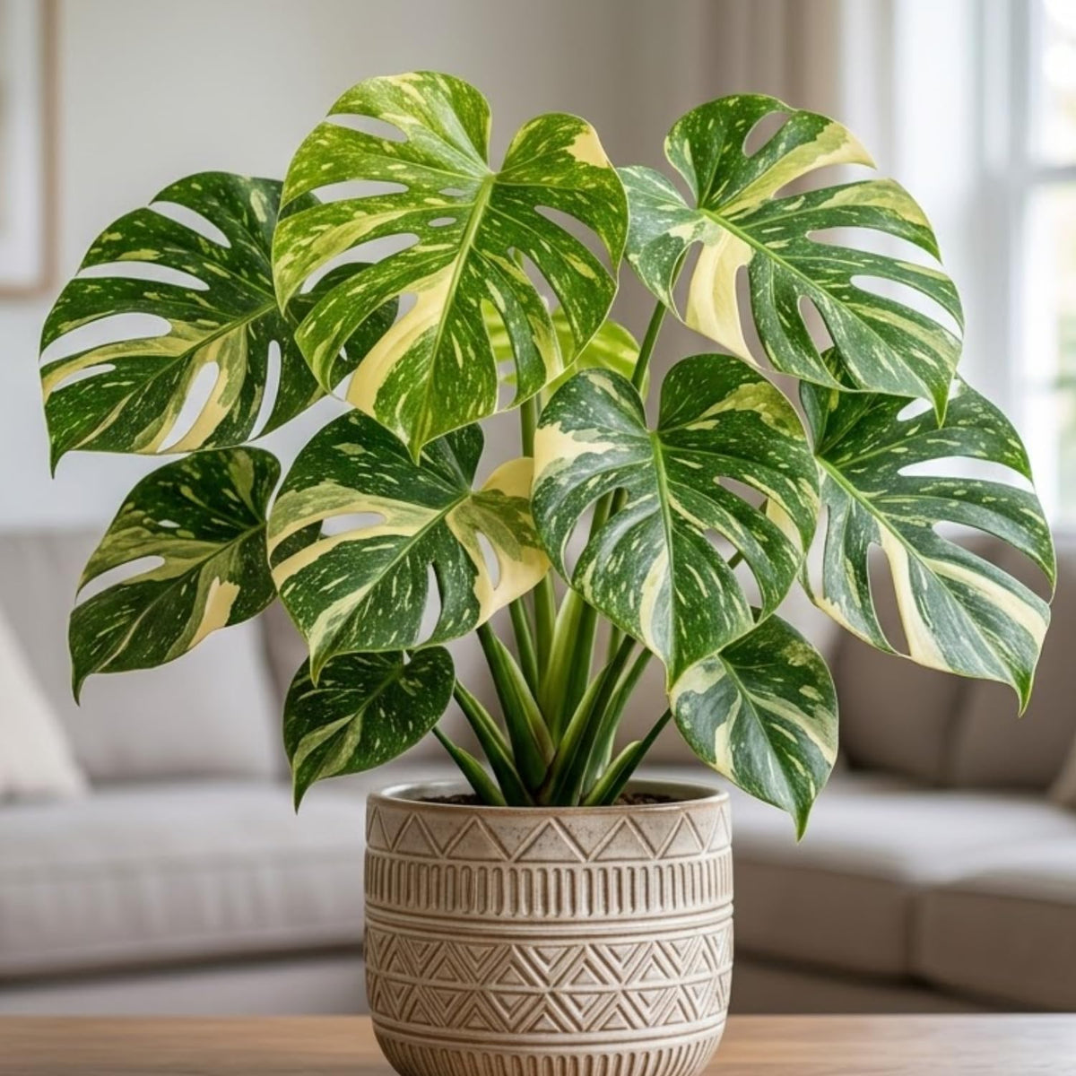 Variegated Monstera Plant Live, Monstera Live Plant, Houseplants, 5 to 7 Inc Tall