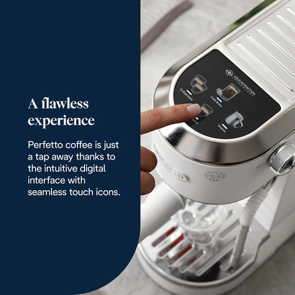 DeLonghi EC890.W Dedica Duo Manual Espresso Coffee Machine with Milk Frother White