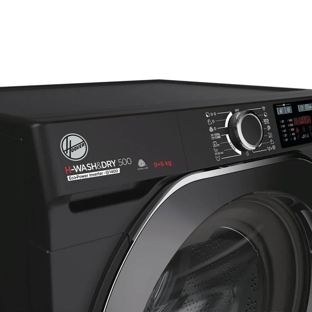 Hoover HD496AMBCB 1-80 H-WASH 500 WiFi Connected 9+6kg 1400 Spin Washer Dryer Black