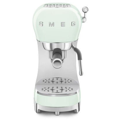 Smeg ECF02PGUK Espresso Coffee Machine with Steam Wand Pastel Green